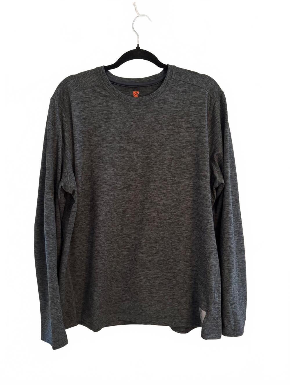 Rugged Elements Men's Long Sleeve Heathered Dark Gray Shirt Large